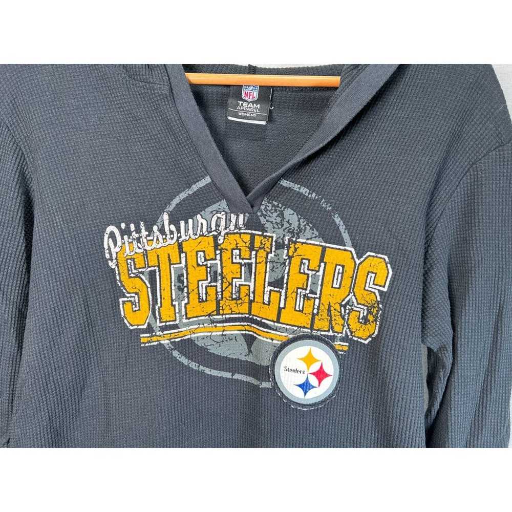 Pittsburgh Steelers Womens Hooded Waffle Knit Lon… - image 2