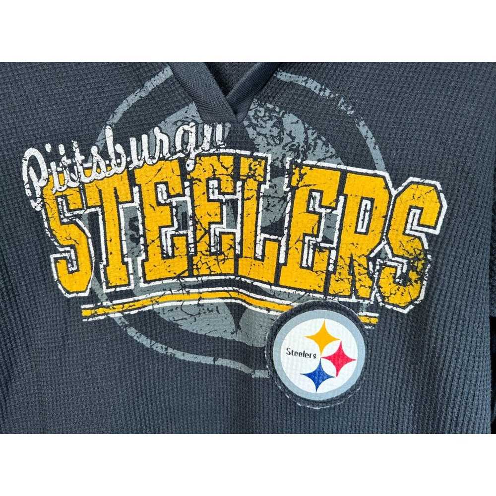 Pittsburgh Steelers Womens Hooded Waffle Knit Lon… - image 3