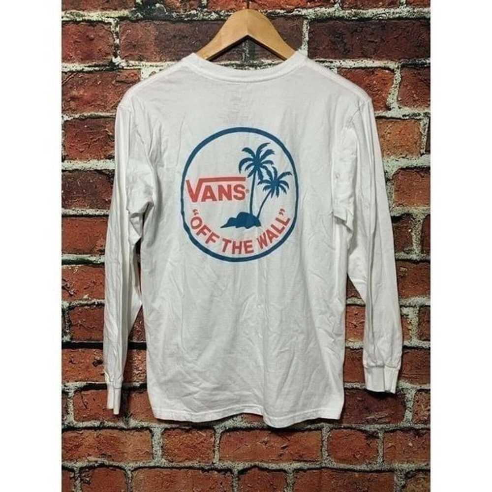VANS Mens Small Classic Fit Long Sleeve Shirt Whi… - image 3