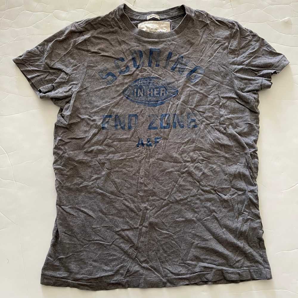 Abercrombie and Fitch Grey Vintage End Zone Graph… - image 1