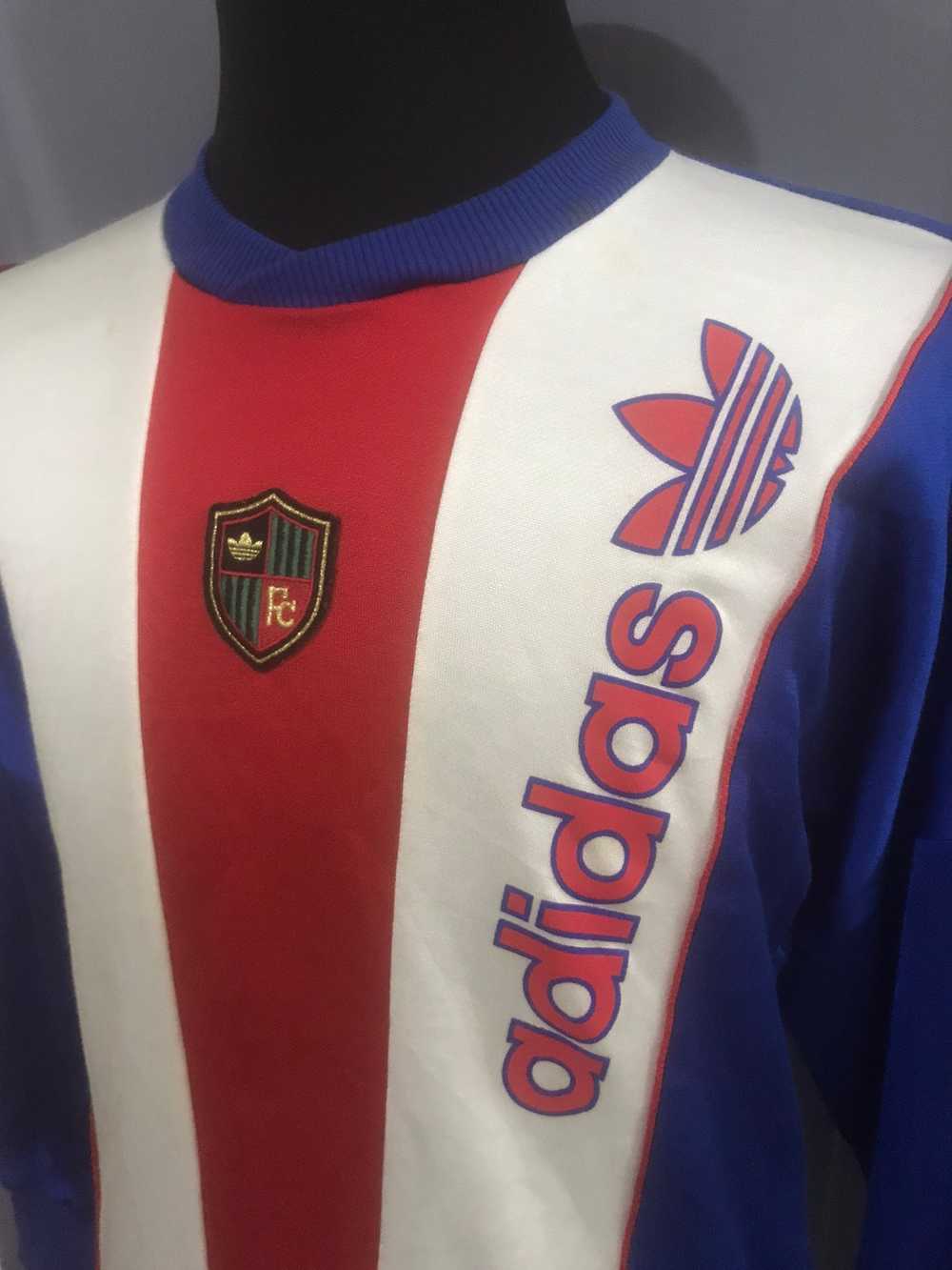 Vintage 90s Adidas FC Trefoil Spellout Sweater - image 10