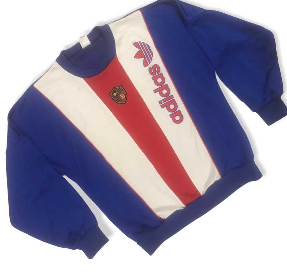 Vintage 90s Adidas FC Trefoil Spellout Sweater - image 6