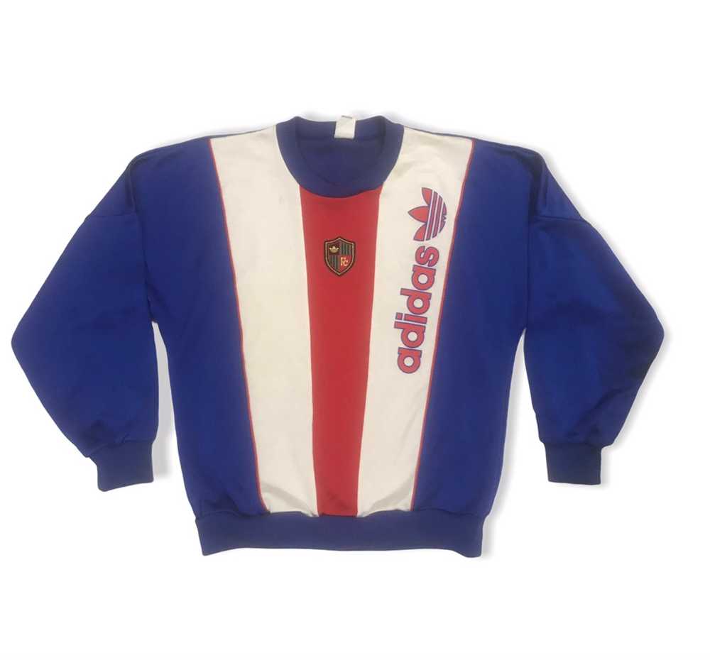 Vintage 90s Adidas FC Trefoil Spellout Sweater - image 7