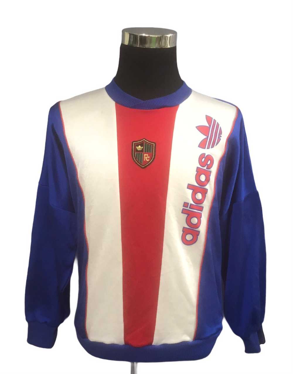 Vintage 90s Adidas FC Trefoil Spellout Sweater - image 8