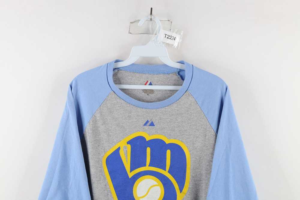 Majestic × Vintage Majestic Milwaukee Brewers 3/4… - image 2