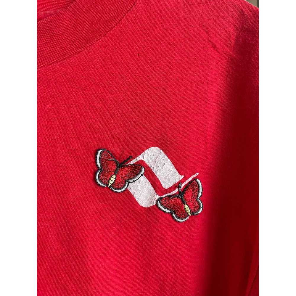 Vintage Butterfly XS Red  Single Stitch T-Shirt - image 2