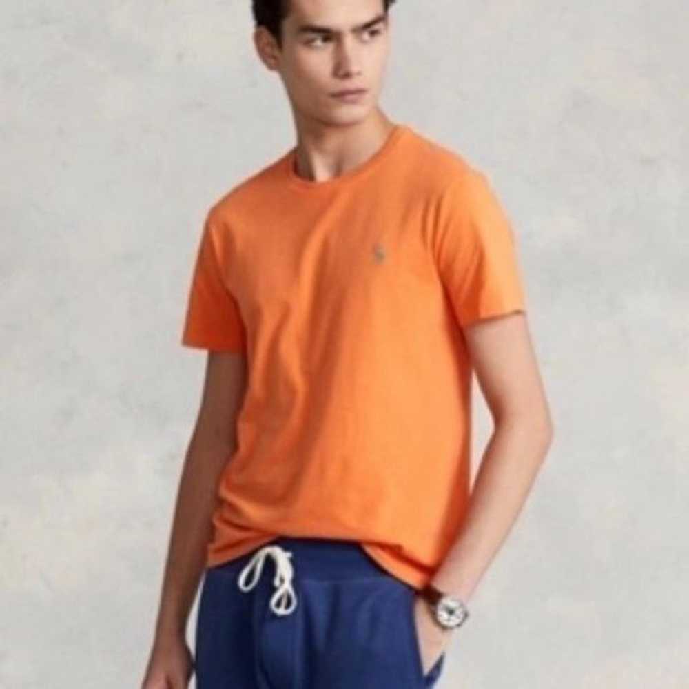 Polo Ralph Lauren polo shirt orange blue horse - image 2