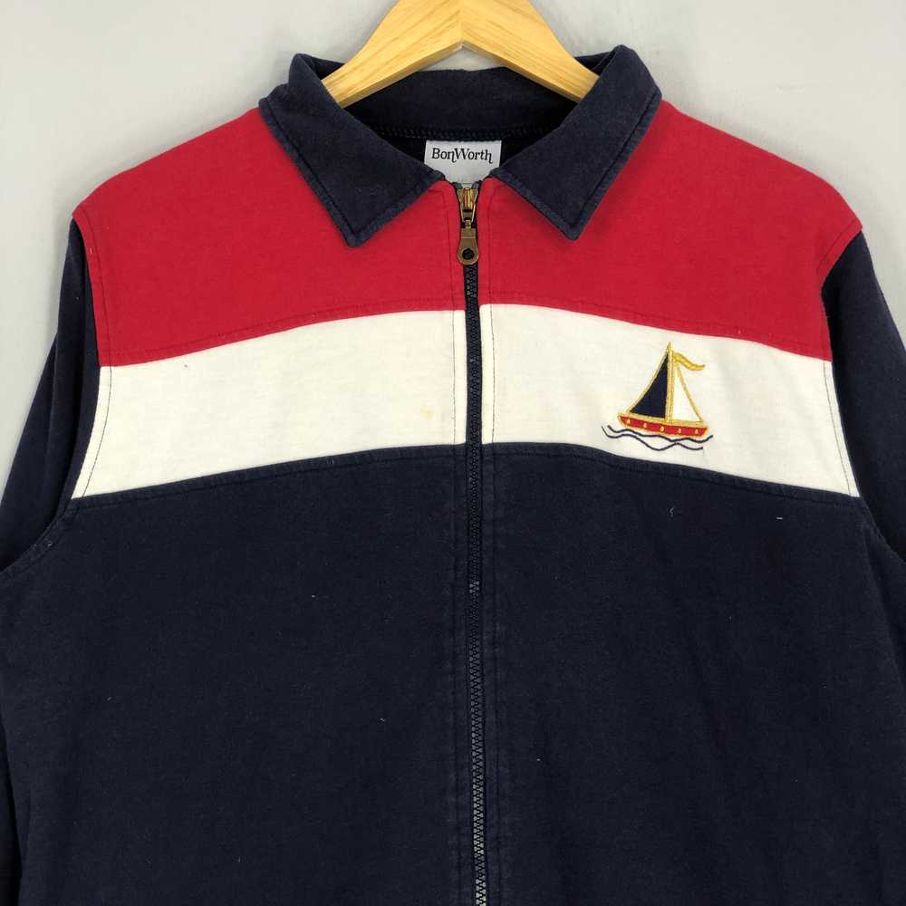 Vintage - Bon Worth Sailing Gear Full Zip Sweater - image 3