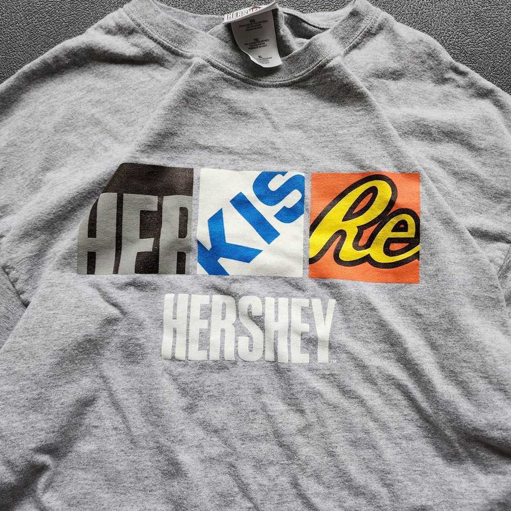 Y2K Hershey's Chocolate Grey Shirt XL - image 4