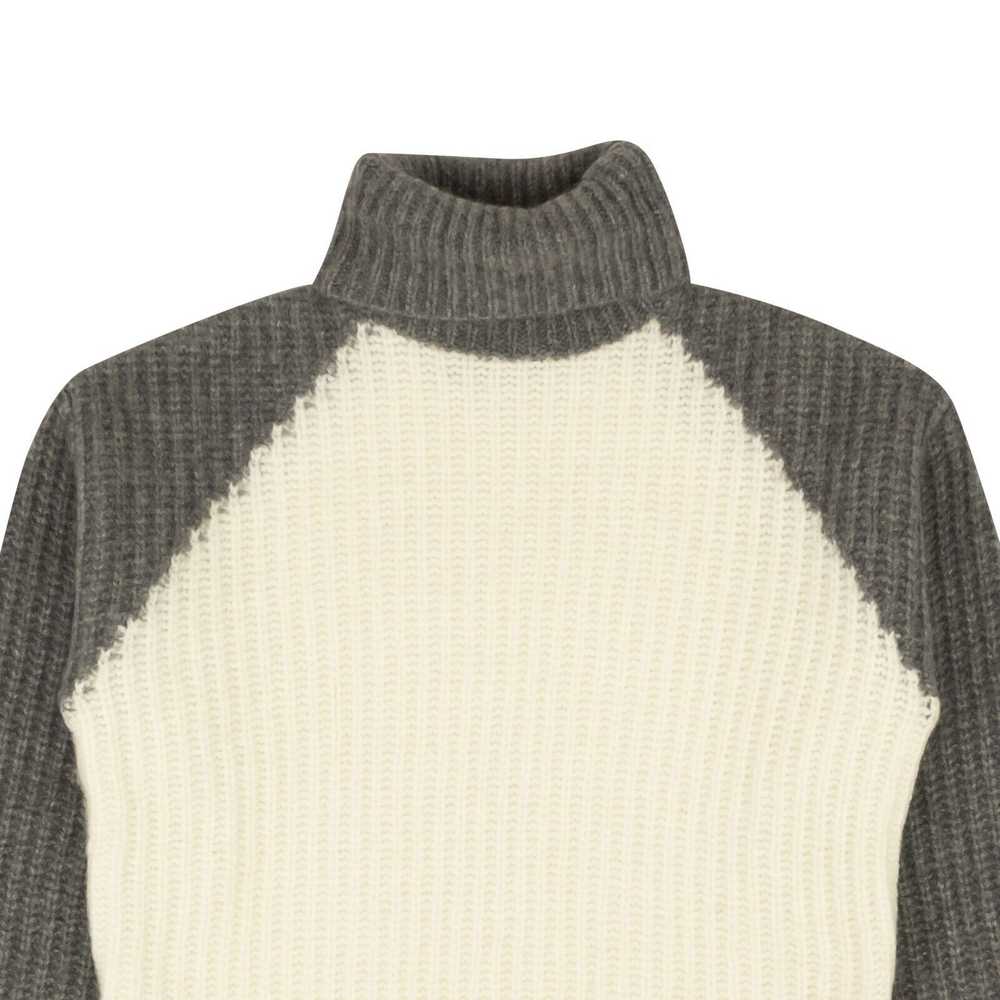 Amiri Ivory And Grey Cashmere Color Blocked Turtl… - image 2