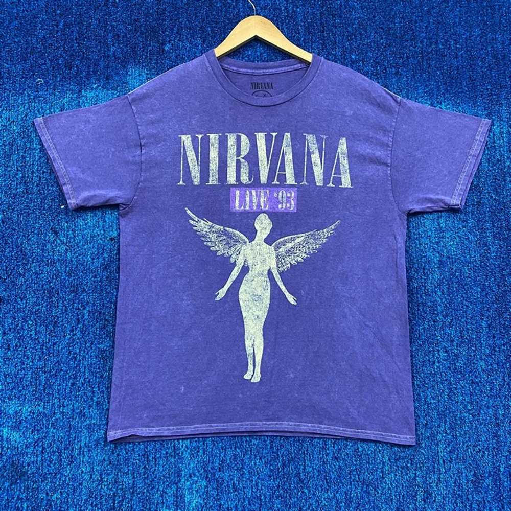 Nirvana In Utero Live 1993 Grunge Tour Tee L - image 1