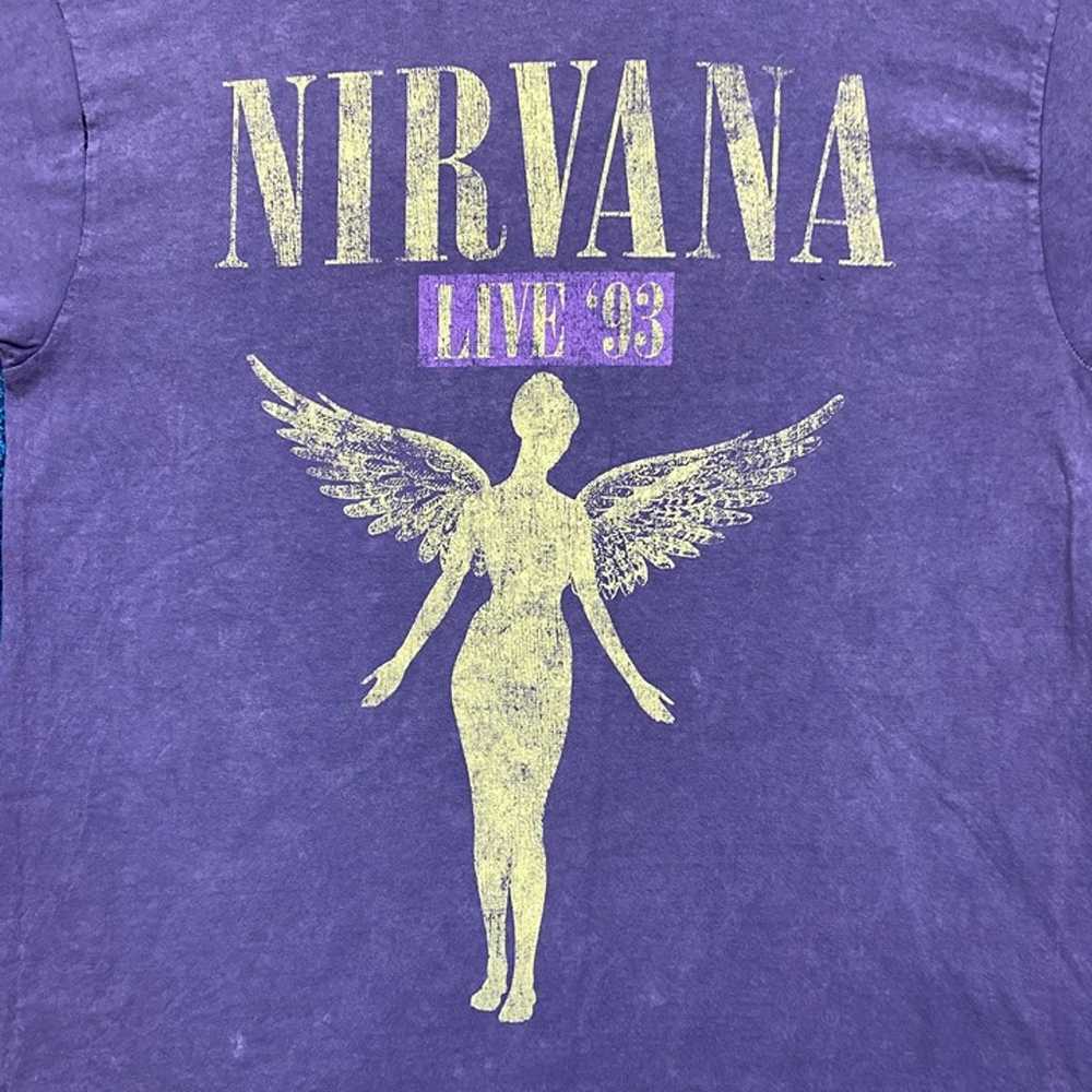 Nirvana In Utero Live 1993 Grunge Tour Tee L - image 2