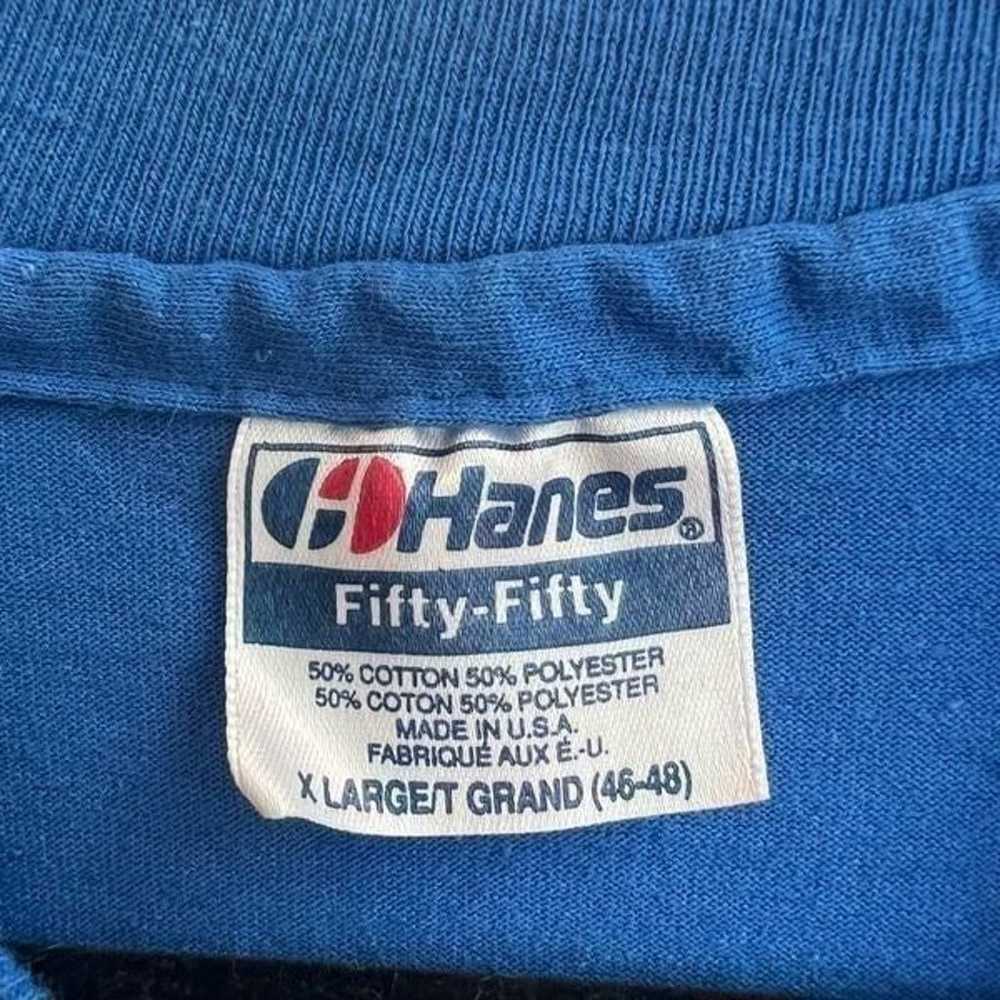 Vintage Hanes Fifty Fifty Blue Teacher Graphic Ts… - image 3