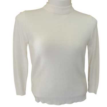 Vintage Vintage 70s Cream Mock Neck Sweater Size … - image 1