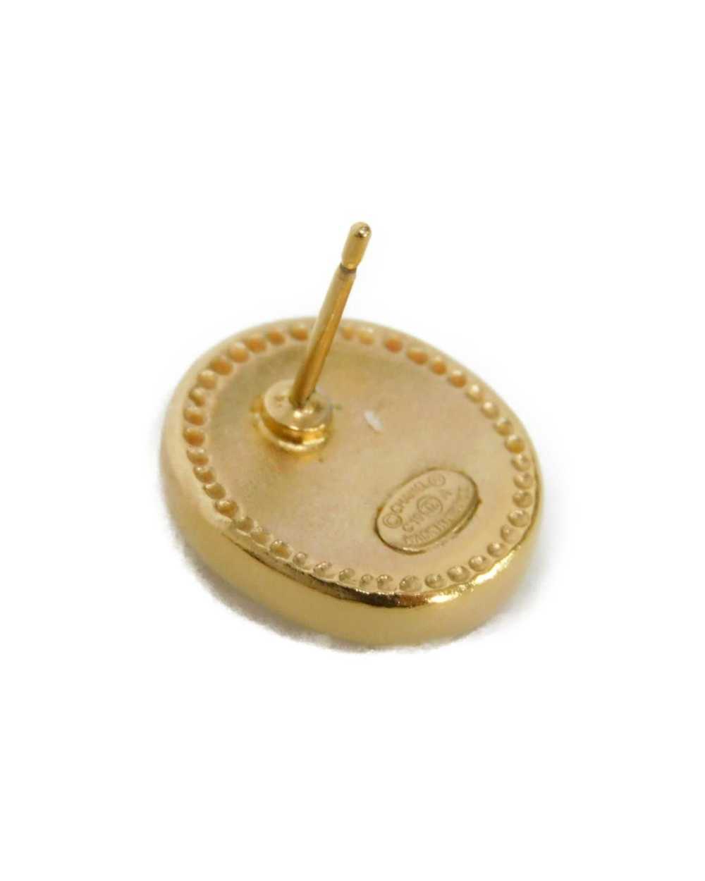 Chanel Champagne Gold Coco Button Earrings - image 10