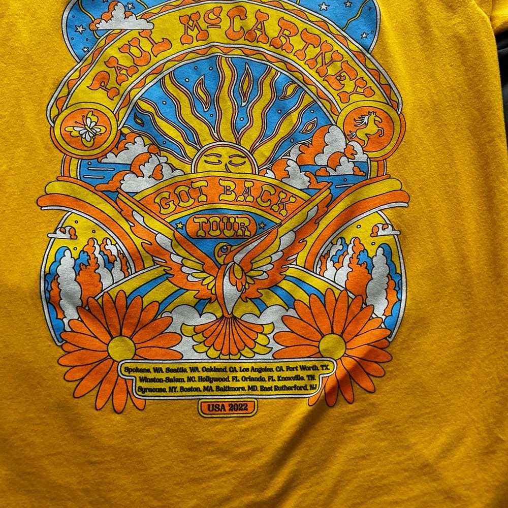 Paul McCartney Shirt Small Yellow Got Back Tour U… - image 4