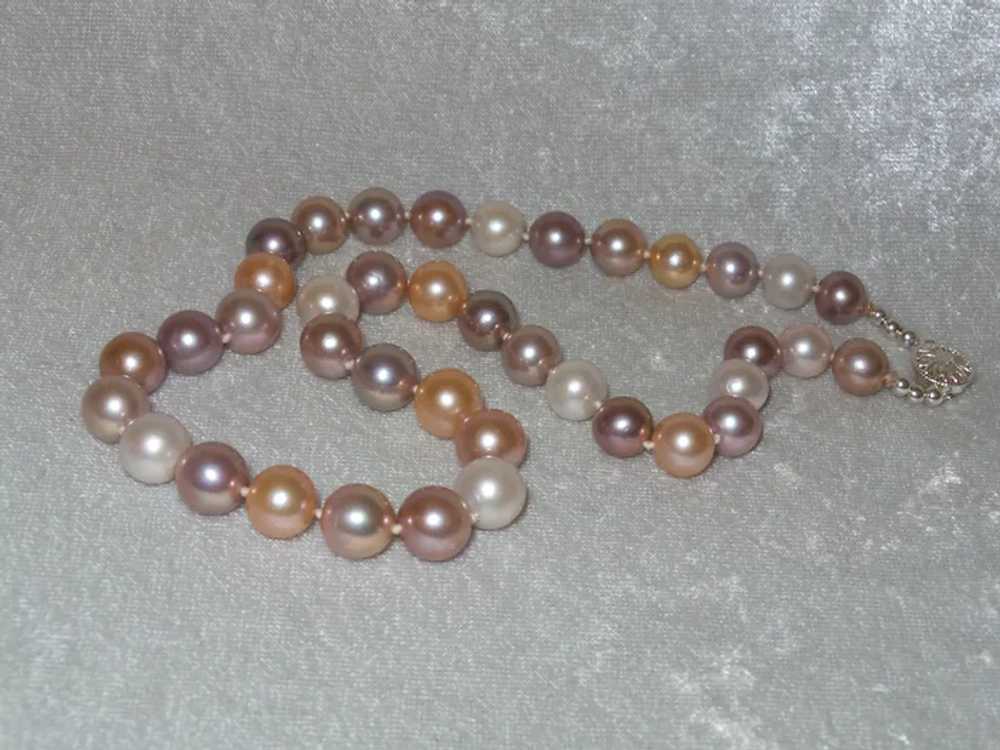 Hand Knotted Edison Pearl Necklace with Sterling … - image 11