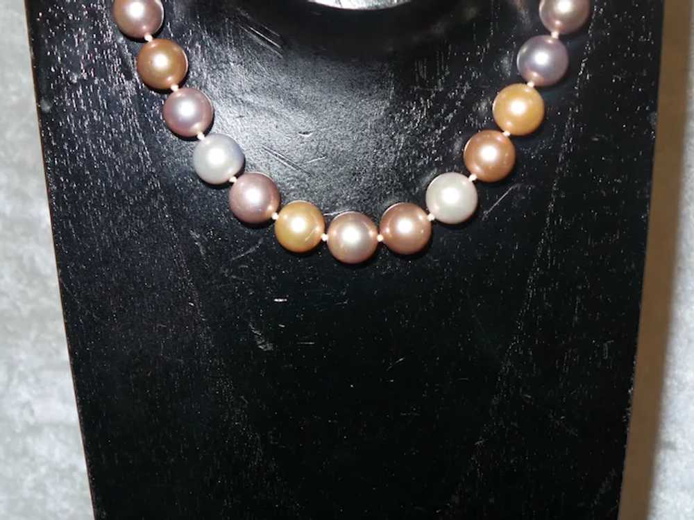 Hand Knotted Edison Pearl Necklace with Sterling … - image 5