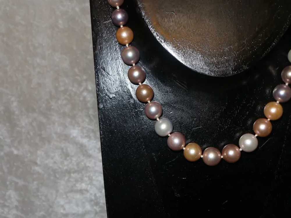 Hand Knotted Edison Pearl Necklace with Sterling … - image 8