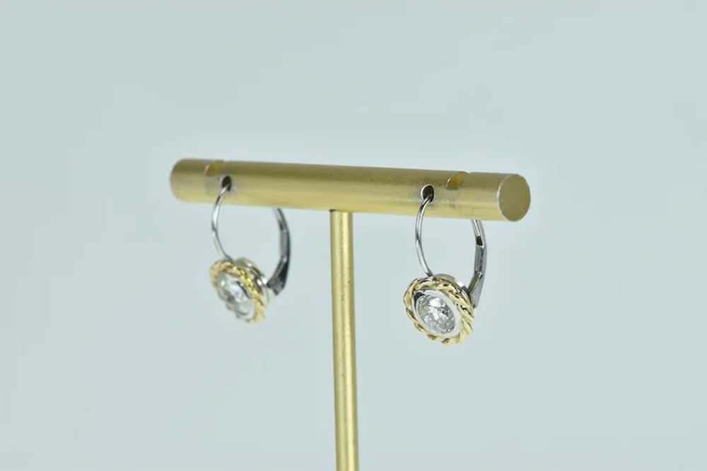14K 1.33 Ctw Diamond Rope Trim Dangle Earrings Wh… - image 6