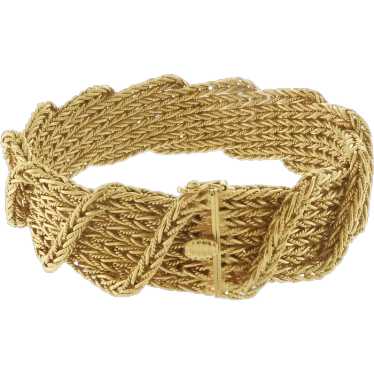 Unique 18 karat Woven Mesh Bracelet in Yellow Gold