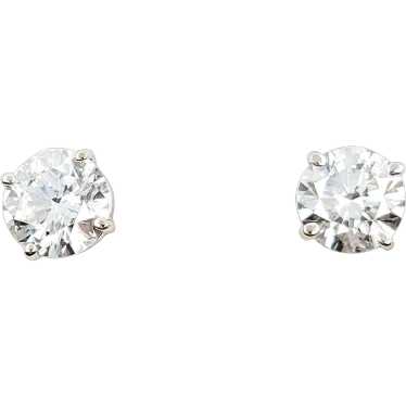 2.39ctw Diamond Stud Earrings With GS Report In 1… - image 1