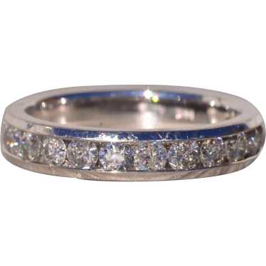 Channel Set Natural Diamond Band in White Gold - image 1