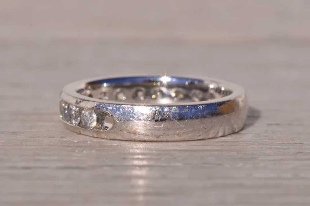 Channel Set Natural Diamond Band in White Gold - image 3