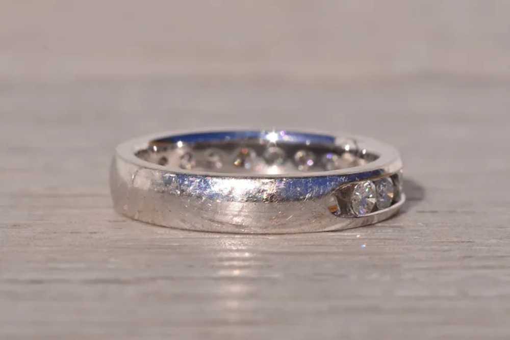 Channel Set Natural Diamond Band in White Gold - image 4