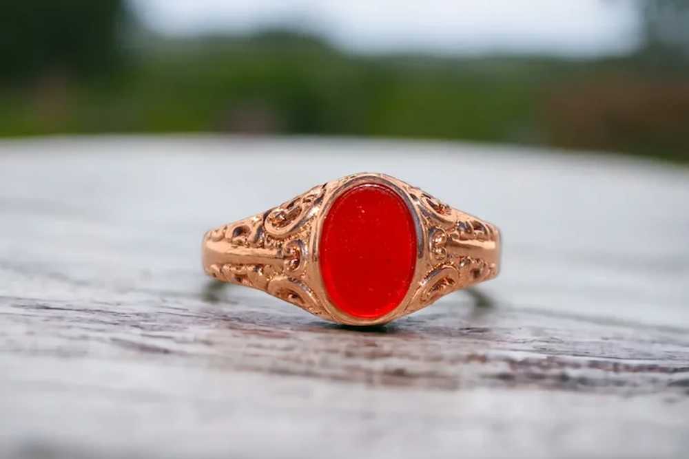 Antique Carnelian Ring in Rose Gold - image 10