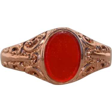 Antique Carnelian Ring in Rose Gold - image 1