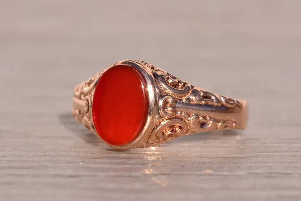 Antique Carnelian Ring in Rose Gold - image 2