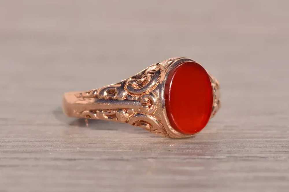 Antique Carnelian Ring in Rose Gold - image 5