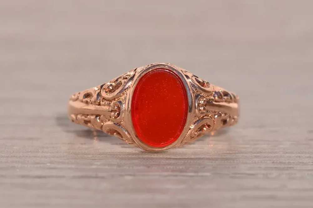Antique Carnelian Ring in Rose Gold - image 6