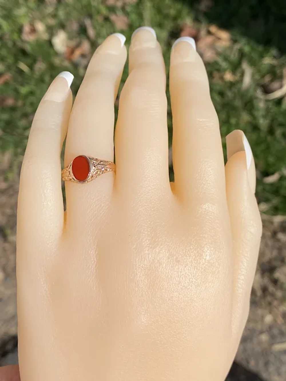 Antique Carnelian Ring in Rose Gold - image 7