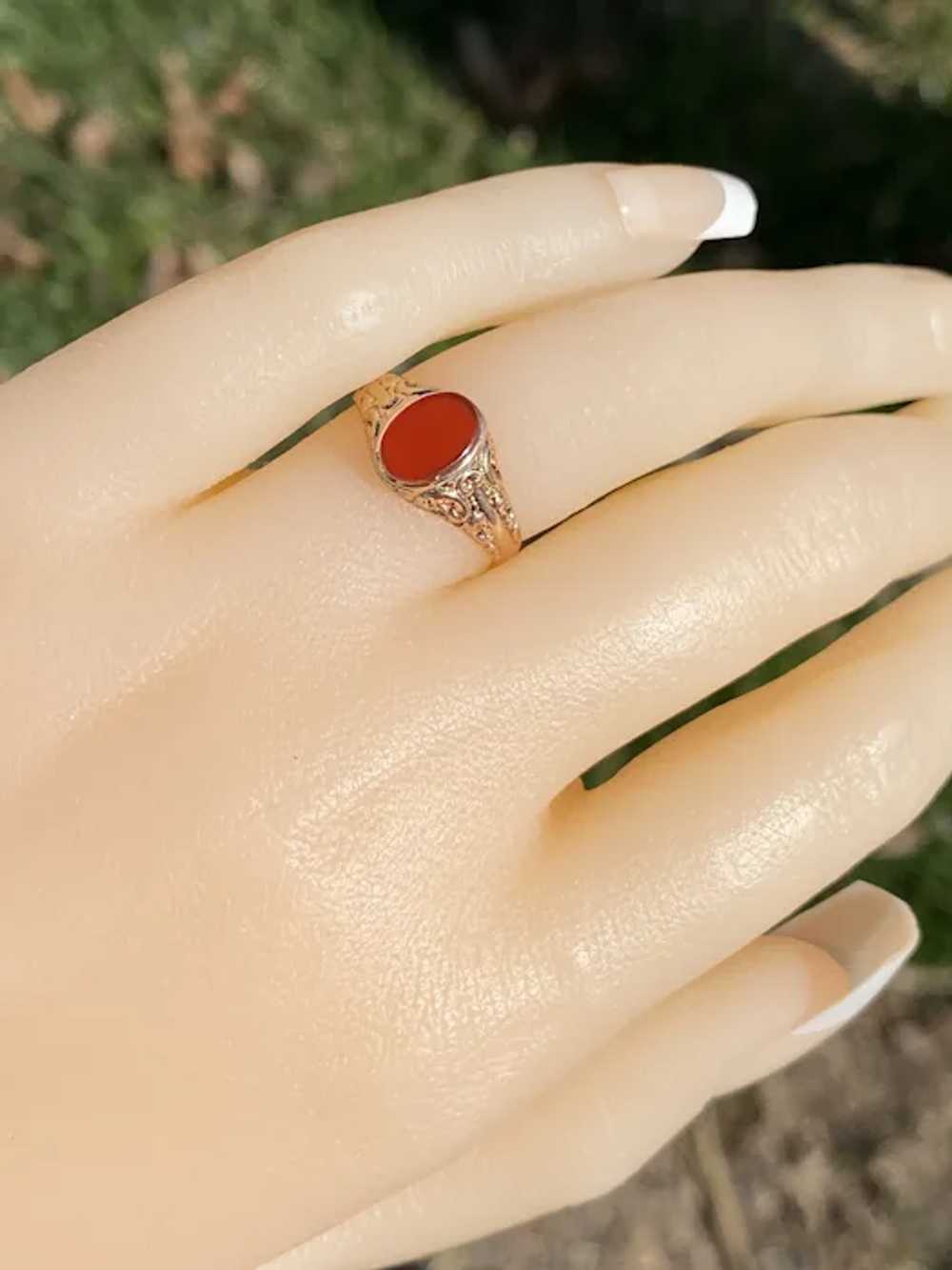 Antique Carnelian Ring in Rose Gold - image 8