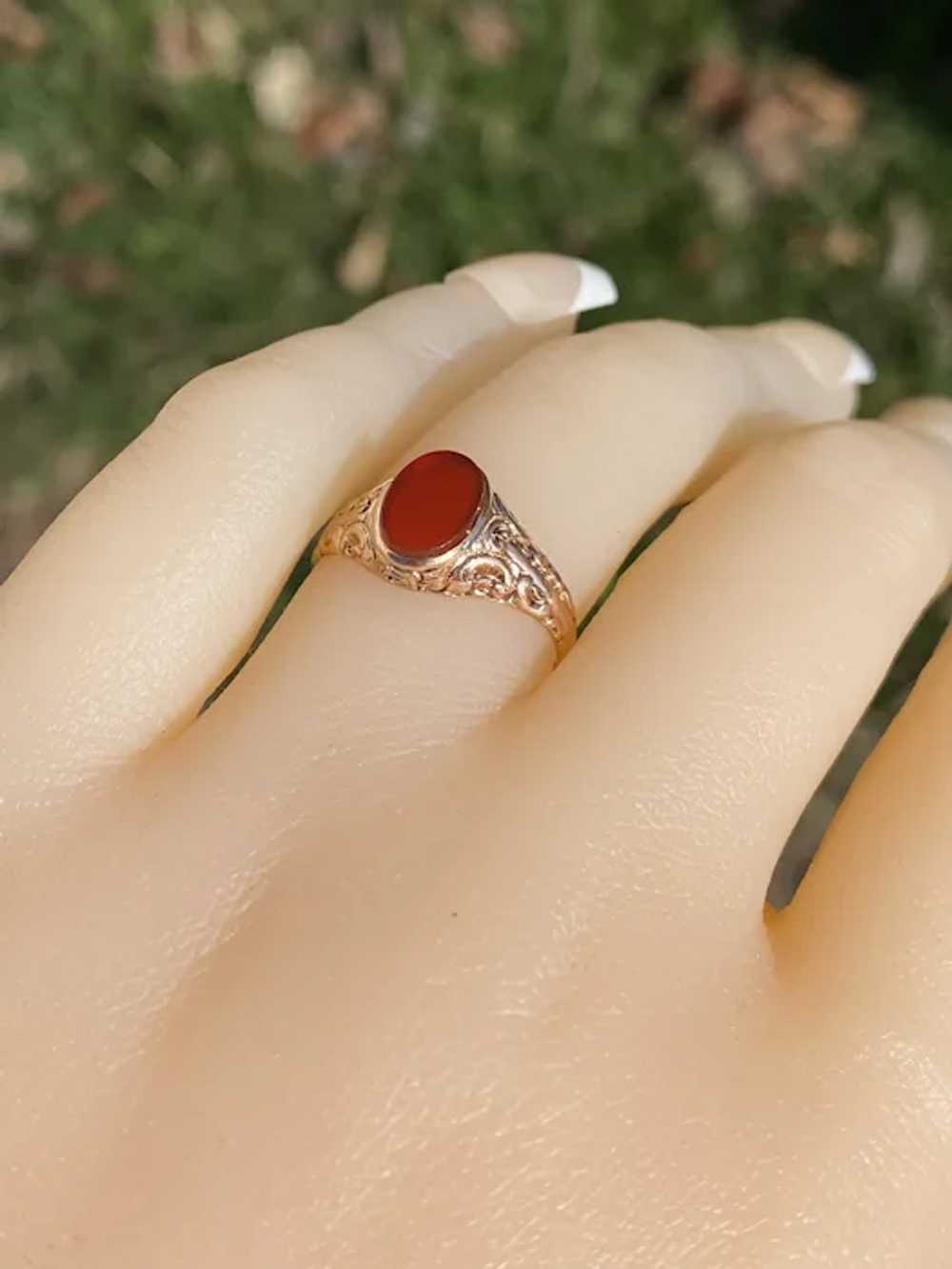 Antique Carnelian Ring in Rose Gold - image 9