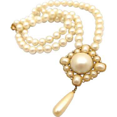 Richelieu Faux Pearl Pendant Beaded Necklace