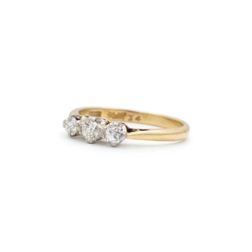 Antique Edwardian 18K Yellow Gold & Platinum Thre… - image 3