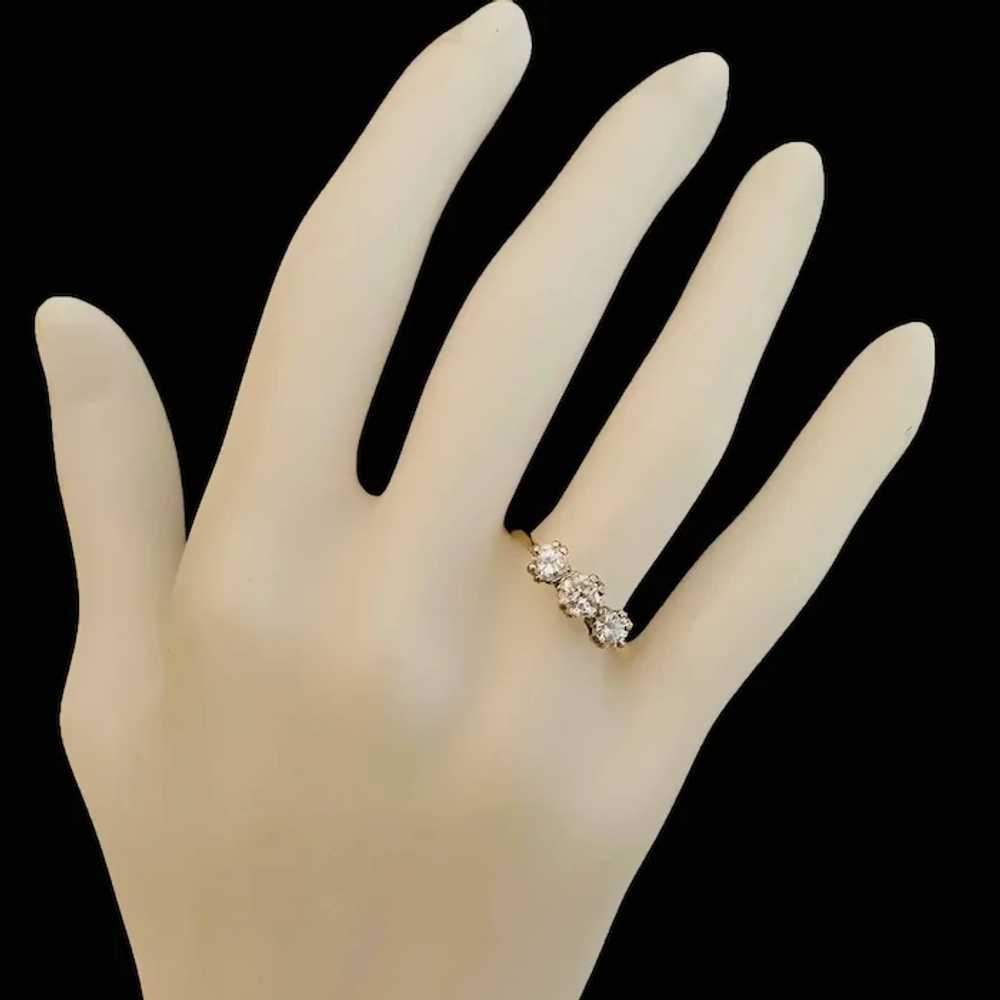 Art Deco 18ct Gold Diamond trilogy engagement ring - image 3