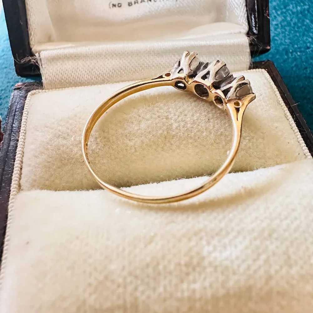 Art Deco 18ct Gold Diamond trilogy engagement ring - image 5