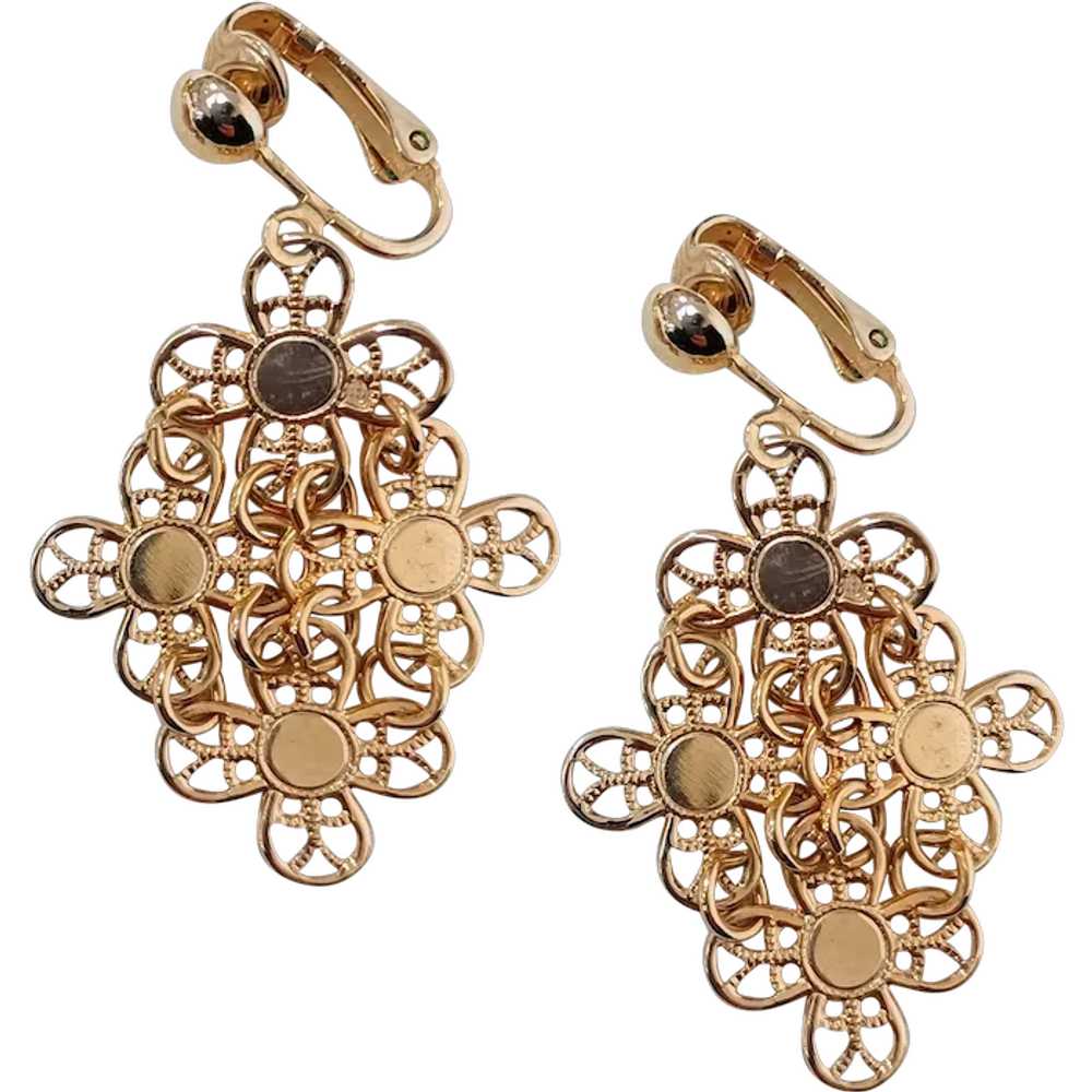 Golden petals earrings Sarah Coventry - image 1