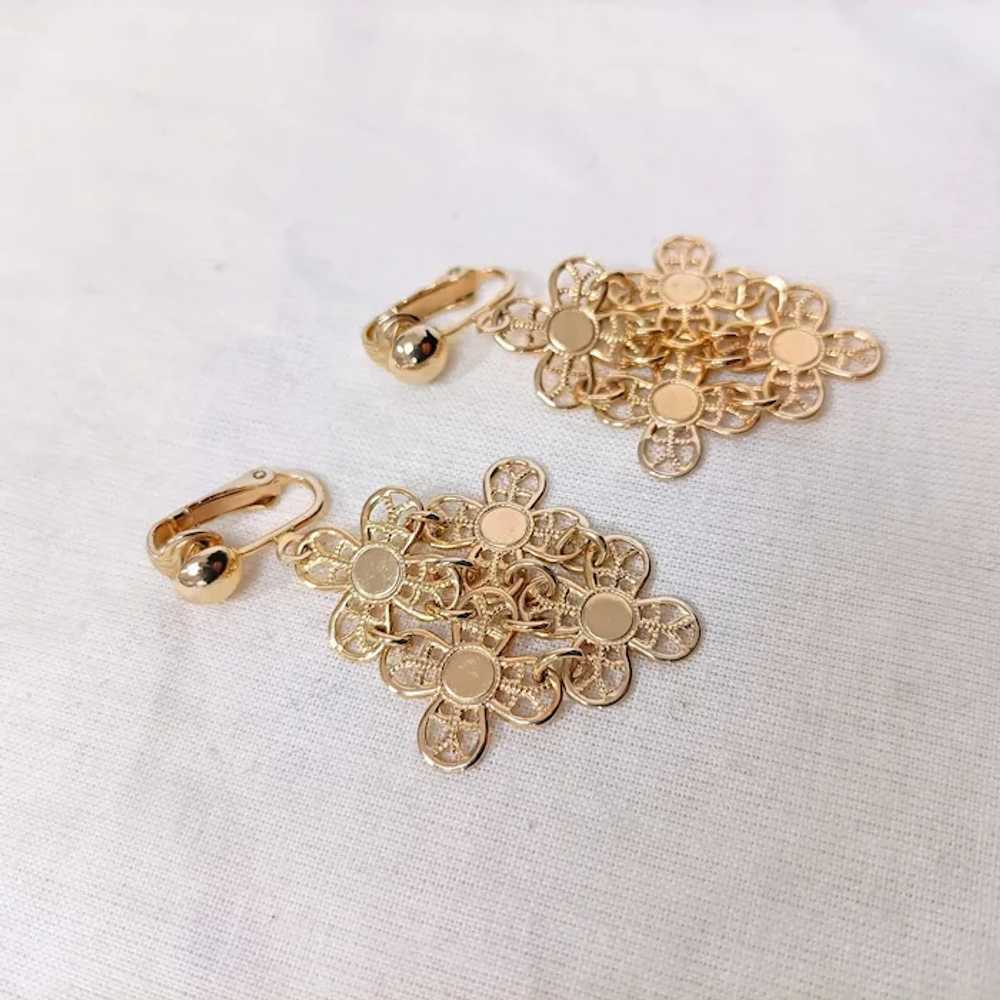 Golden petals earrings Sarah Coventry - image 3