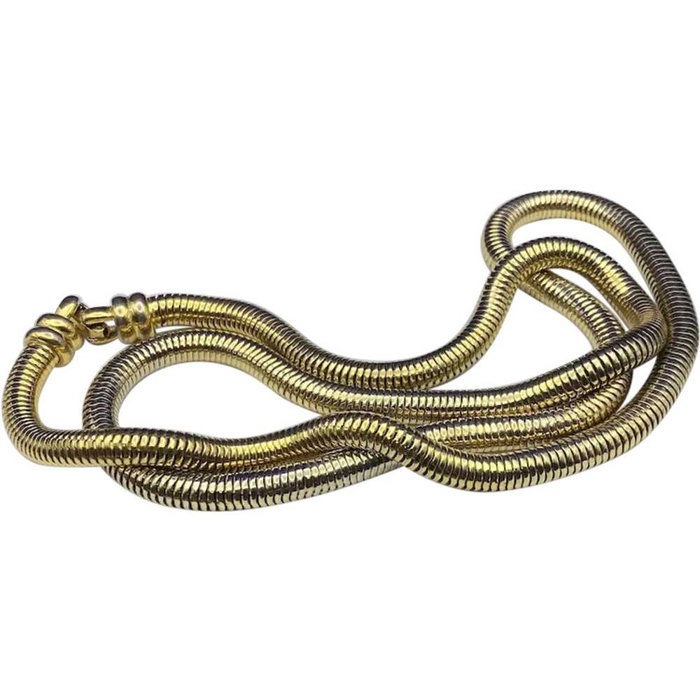 31 1/2 Inch Slinky Gold Tone Necklace - image 2