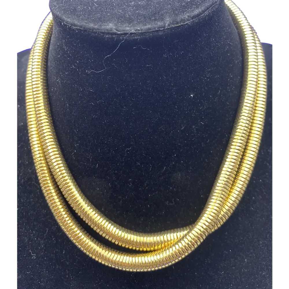 31 1/2 Inch Slinky Gold Tone Necklace - image 3