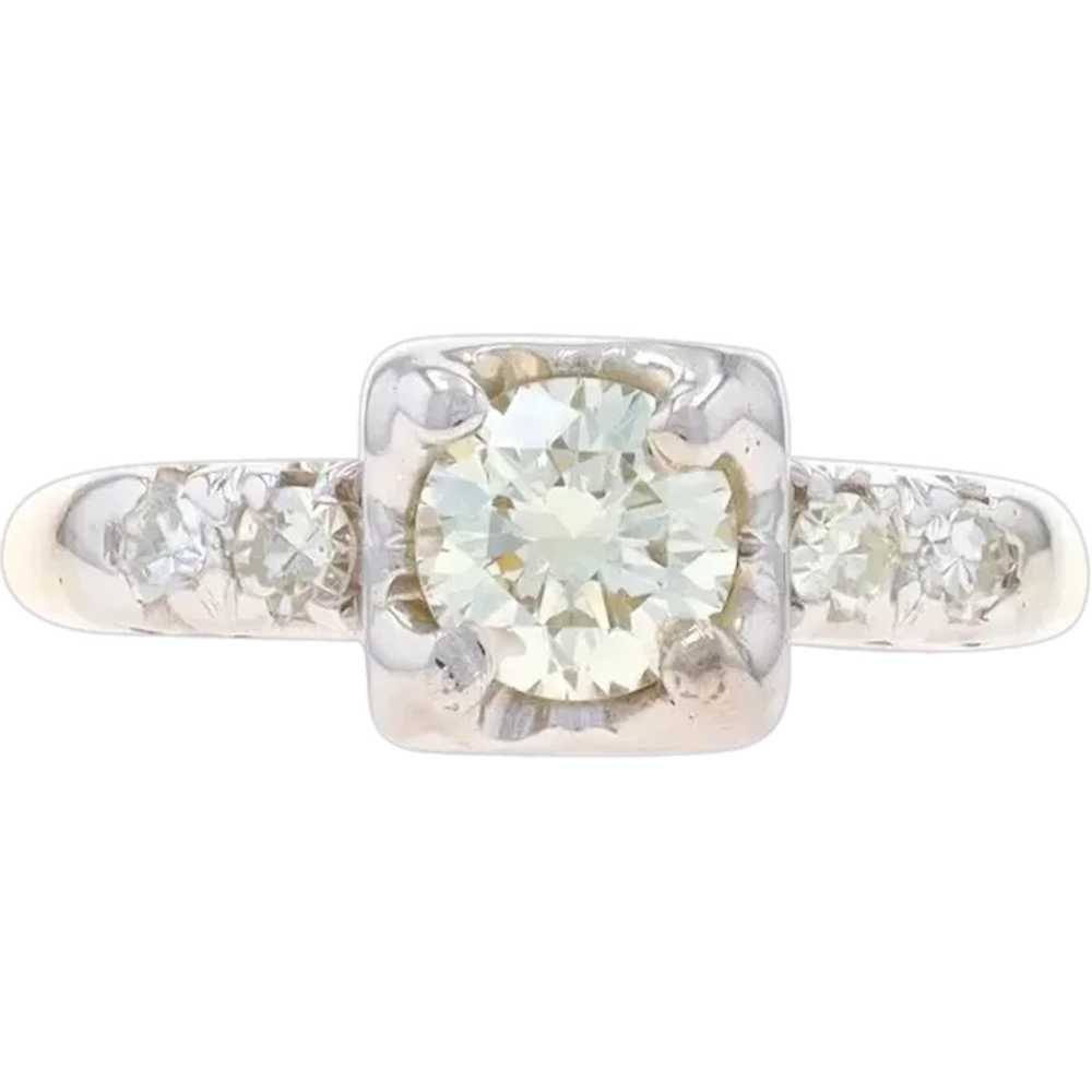 Yellow Gold Diamond Vintage Engagement Ring - 14k… - image 1