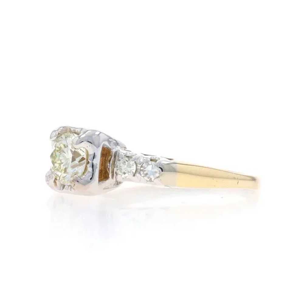 Yellow Gold Diamond Vintage Engagement Ring - 14k… - image 3