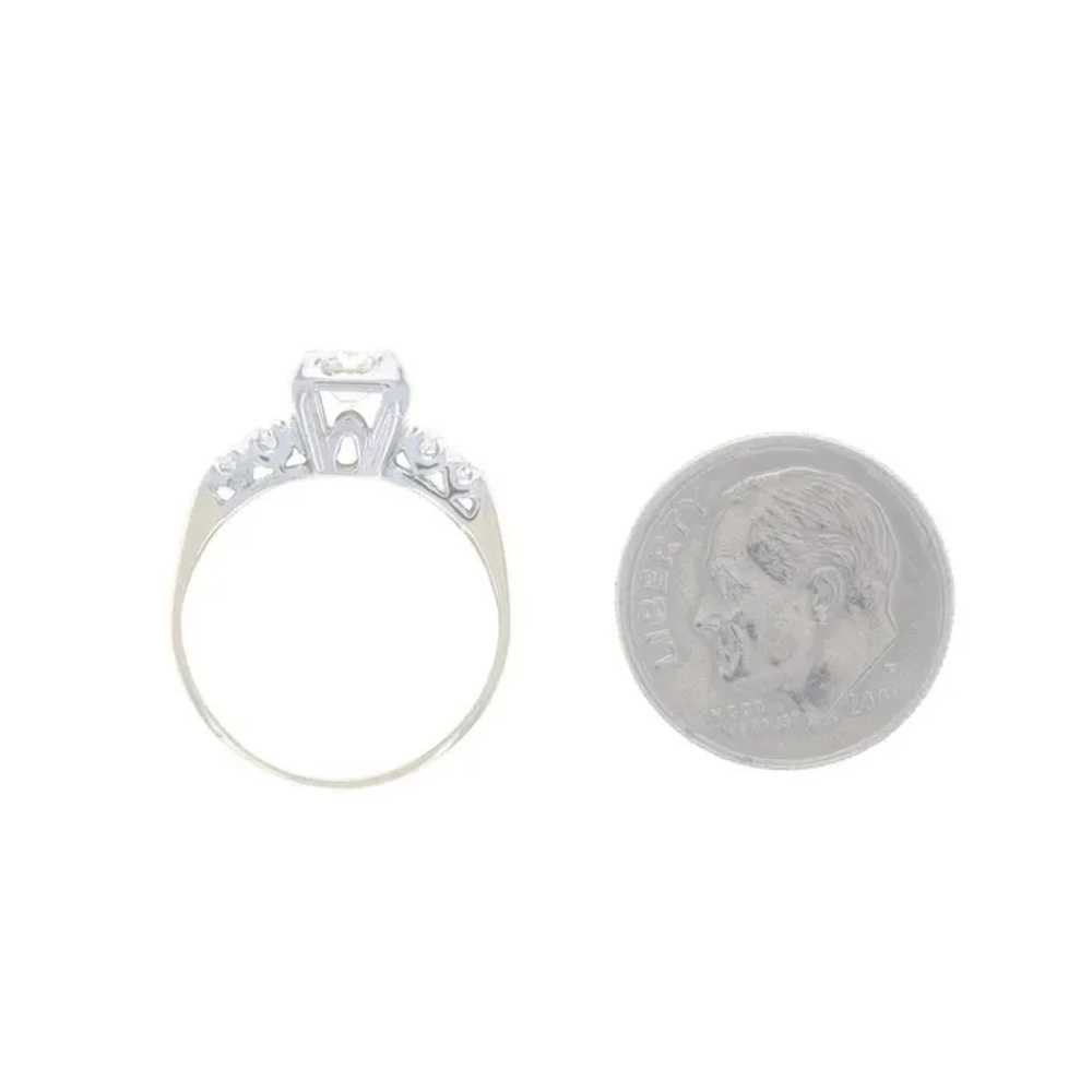 Yellow Gold Diamond Vintage Engagement Ring - 14k… - image 5