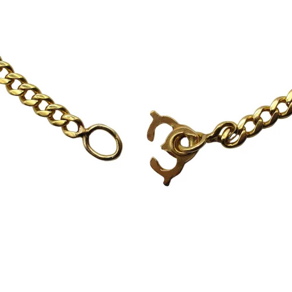 Solid Flat Curb / Cuban Chain Link Necklace 18K Y… - image 4
