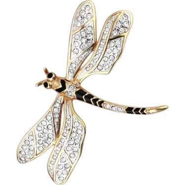 Carolee Dragonfly Rhinestone Pavé Brooch Pin with… - image 1